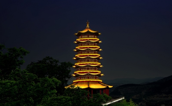 長(zhǎng)沙仿古八角塔夜景照明設(shè)計(jì)